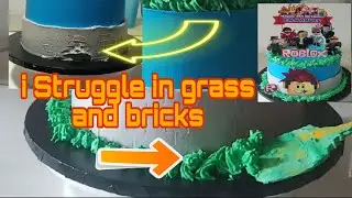 #Robloxcake | I struggled in bricks and grass #cake #decoratingideas #cakedecorating #whippit