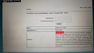 My IDBI Jam Pgdbf Result !!