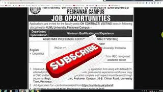 NUML University Jobs in Peshawar Campus November 2023 | Jobs in NUML University | Govt Jobs 2023