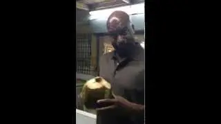 Percy gets Coconut Water in Puerto Rico
