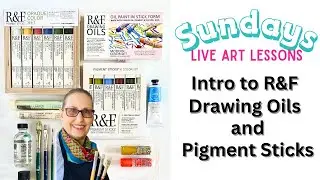 Using R&F Drawing Oils and Oil Paint Sticks Live Art 🎨