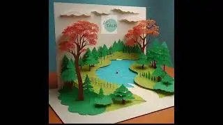 summer camp activity series/3D painting by origami paper craft idea for summer camp activity#shorts