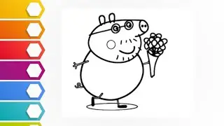 😍daddy🐖pig drawing l easy peppa pig🐷dad drawing for kids l easy drawing l drawing pig l kids drawing
