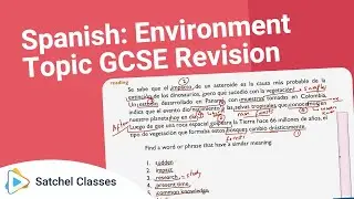 Spanish  Environment Topic GCSE Revision | Spanish | Satchel Classes