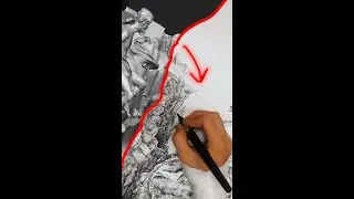 I Used a 3D Render as the Draft for an Ink Drawing - Blender for Fine Arts #shorts
