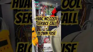 HVAC Blown Fuse - no cool service call - Apprentice Tech Day in the life #hvac #tech #day #call