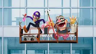 Wario and Waluigi die as window washers after the platform collapses underneath Wario's weight.mp3