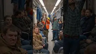 В Московском Метро рабочие из Индии сушат вещи на поручнях