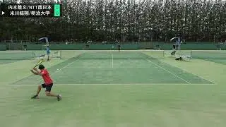 2024年 全日本シングルスソフトテニス選手権大会 男子 6回戦 内本隆文(広島 NTT西日本)　対　米川結翔(日本学連 明治大学)