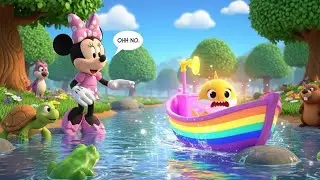 Ohh No! Baby Shark&rsquo;s Rainbow Boat Stuck | Minnie Mouse River Adventure