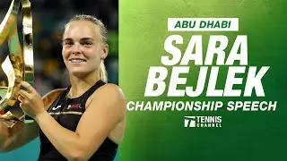 Sara Bejlek Championship Speech | 2026 Abu Dhabi