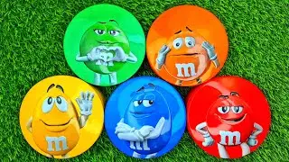 3 Minutes Satisfying with Rainbow M&M'S Candy Unpacking From Glossy Containers ASMR Beads Surprise