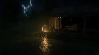 Stormy night at the Van Horn Trading Post and Arthur shelters at a nearby livery stable | RDR2 ASMR