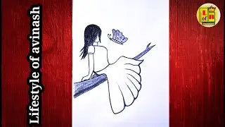 Girl Drawing With Butterfly || Girl Backside Drawing || Girl Drawing step by step | How To Draw Girl