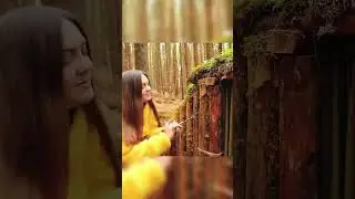 Beautiful girls forest shelter😱