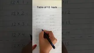 Easiest way to learn tables #tableof12 #learntables #mathhack #mathstricks #shortsviral #viralshorts