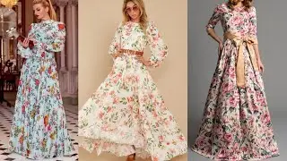 Latest chiffon georgette floral print frock dress designs|Chiffon gown/maxi styles 2021