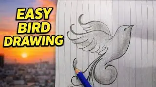 Easy Bird Drawing for Beginners | Pencil Sketch Tutorial