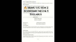 🔥 SKMU UG SEM 2 ECONOMICS SYLLABUS 2024-28 ll DUMKA II JH II #economics #viral #skmu #ru #exam