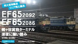 特大貨物9196レ、梶ヶ谷タ到着〜残土輸送とのPF揃い踏み