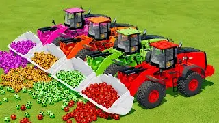 LOAD AND TRANSPORT SOCCER BALLS WITH CAT FRONT LOADER - Farming Simulator 22