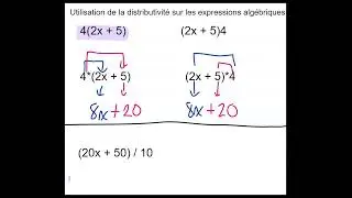 Math -sec.2- expressions alg&eacute;briques - distributivit&eacute; et commutativit&eacute;
