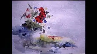 Red Poppies in White Vase    1982
