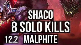 SHACO vs MALPHITE (TOP) | 3.0M mastery, 8 solo kills, Legendary, 14/4/11 | BR Master | 12.2