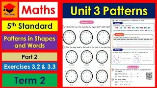 5th Std- Maths Unit 3- Patterns- Part 2- Pages 19 to 22- Exercise 3.2 & 3.3- Term 2