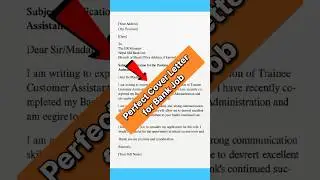 Perfect Cover Letter for Bank Job || Trainee Assistant Application Sample #shorts #coverletter