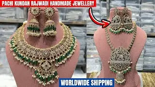Premium Pachi Kundan Rajwadi Necklace Choker and Long Set Latest Designs By Arihant Bangles