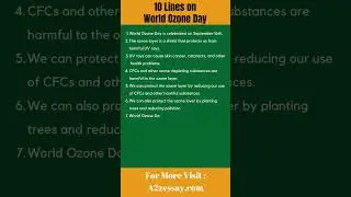 10 Lines on World Ozone Day  #10lines  #essay  #gk