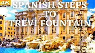 SPANISH STEPS TO TREVI FOUNTAIN | Rome in Spring | Rome Walking Tour #4K #gopro10