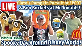 🔴Live: Spooky Day at EPCOT! - Pluto&rsquo;s Pumpkins Pursuit & NEW Boo Buckets! - Disney World Livestream