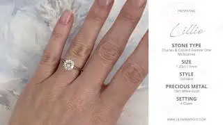 Lily Arkwright - Lillie 1.20ct / 7mm Moissanite 18ct White Gold Solitaire Ring