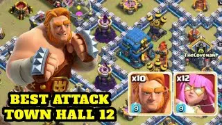 TINGGAL SEBAR RATA!! SUPER GIANT + SUPER ARCER + BAT SPELL | Attack Strategy Th12 - Clash of Clans