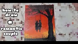 How to draw a romantic couple painting in the easy way