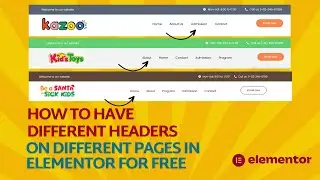 Как бесплатно создать разные заголовки на разных страницах в Elementor