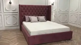 Кровать Wing 2 темно красная