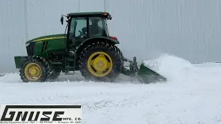 GNUSE MFG L108 Loader Bucket on JD 6140D Moving Snow