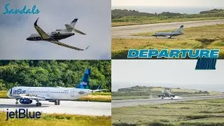 SANDALS DASSUALT FALCON 50EX DEPARTURE & JETBLUE AIRWAYS A321-231 ARRIVAL AT GRENADA!