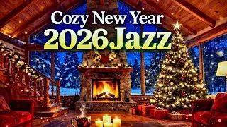 New Year 2026 Cozy Jazz Live 🎶 Fireplace & Snowfall | Warm Winter Night Ambience