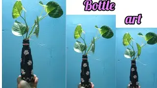 DIY bottle art// glass bottle painting//beautiful & elegant bottle art// #art  #painting #love