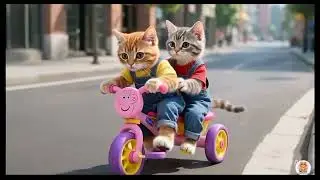 Two Cats on a Bicycle | Cutest & Funniest Moment