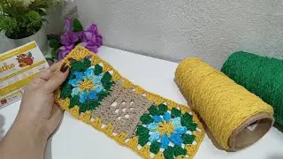 Base retrô renda com flor rasteira fácil rápido e econômico passo a passo por @CrochêdaLindalra 