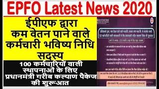 EPFO Latest News Update : EPF Subscribers PF Employees Pradhan Mantri Garib Kalyan Yojana EPS 2020