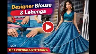 Designer Blouse And Lehanga Cutting Stitching ✂️| Full Step By Step Tutorial 