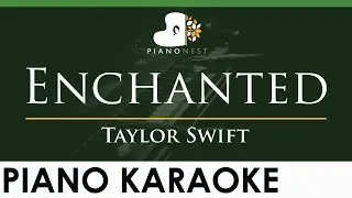 Taylor Swift - Enchanted - LOWER Key (Piano Karaoke Instrumental)