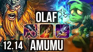 OLAF vs AMUMU (JNG) | 69% winrate, 7 solo kills, Rank 7 Olaf, Dominating | TR Grandmaster | 12.14