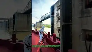 Marine Skill: Crew Member Throws Anchor Rope Onto Post